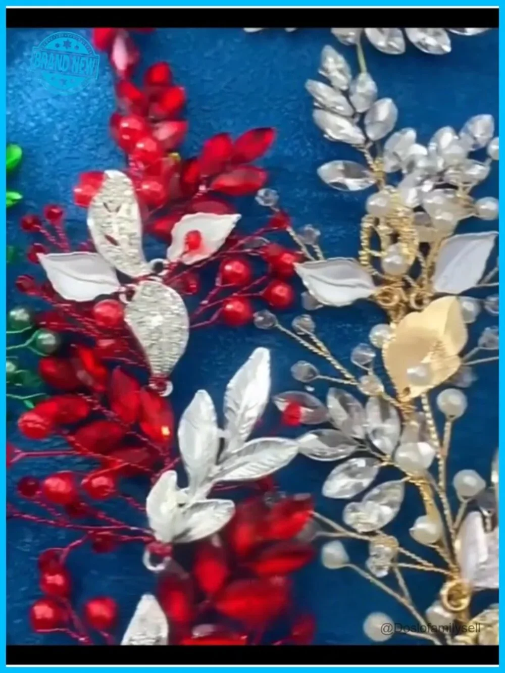 Rhinestone Crystal Leaf Headband Handmade Wedding Hair Accessory Bridal